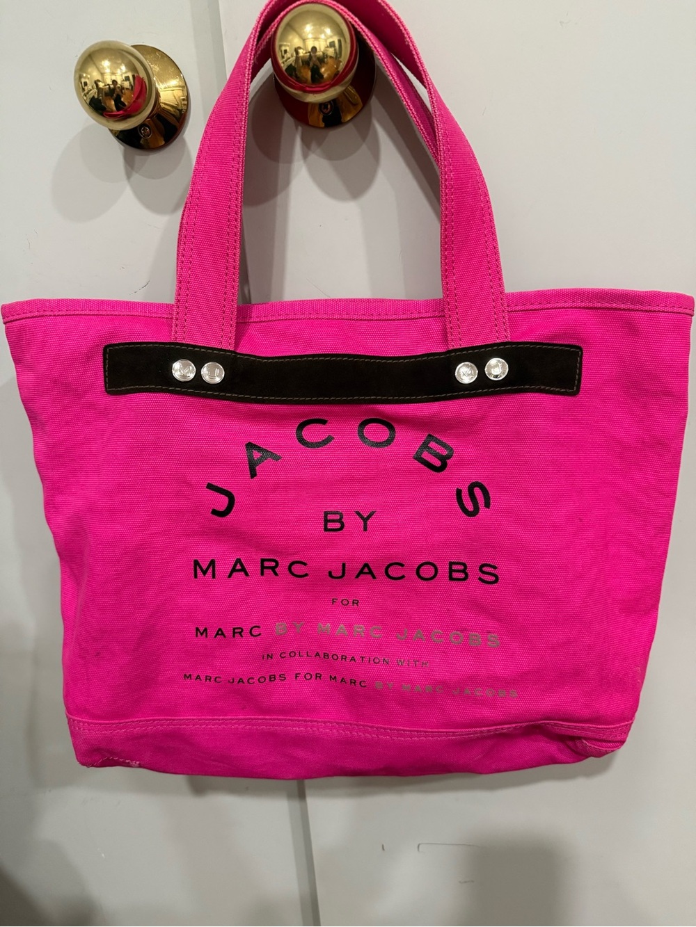 Marc Jacobs Pink Canvas Tote Bag